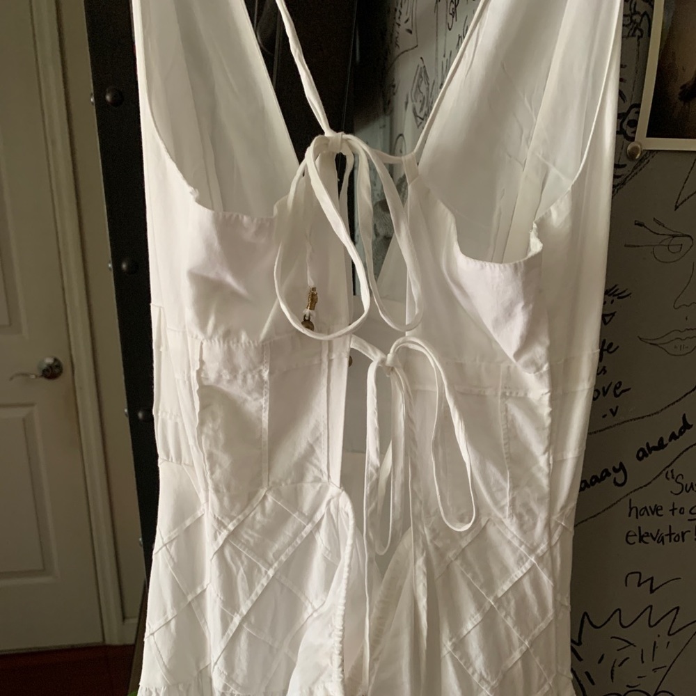 Free People White Midi Halter Dress Summer Queen - Picture 8 of 9